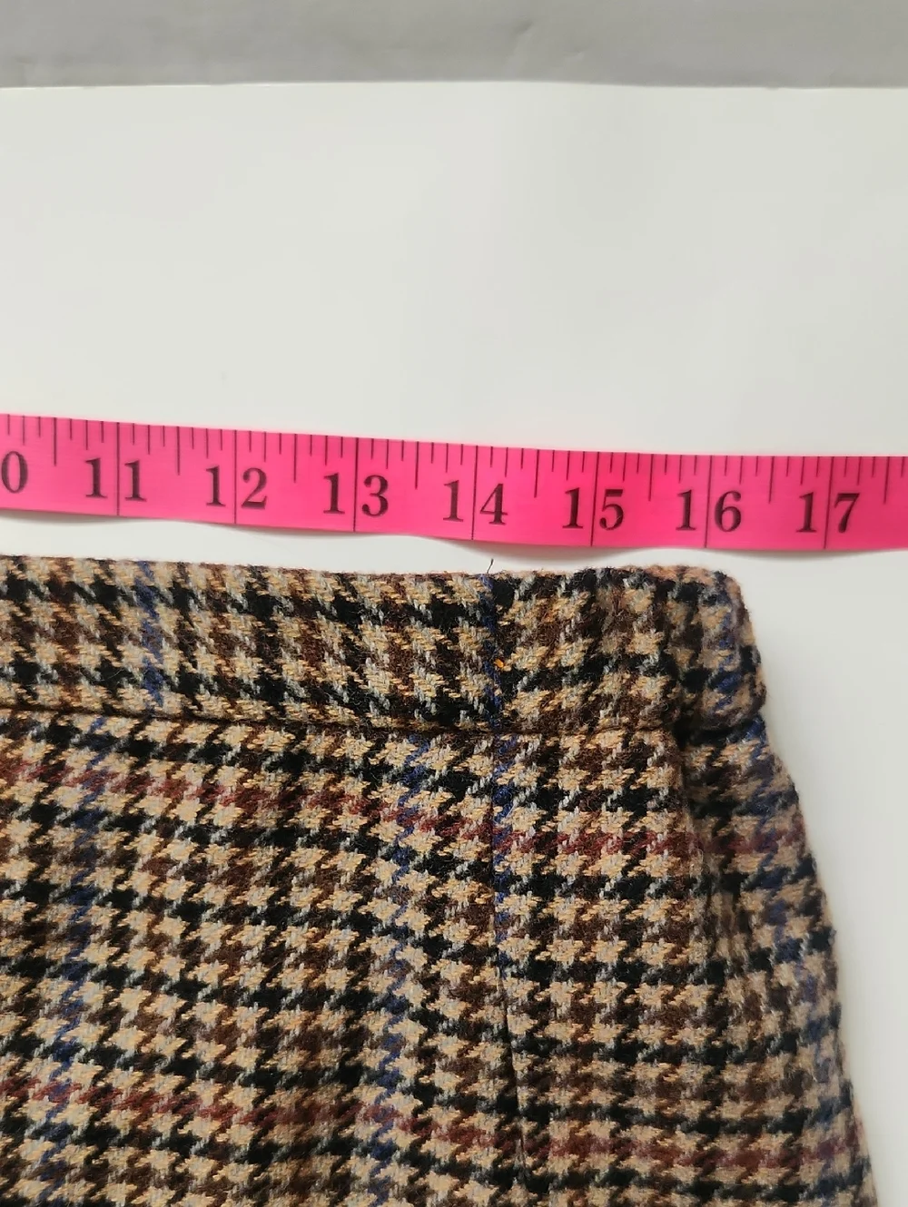 J. Crew Mercantile Brown & Black Houndstooth Ruffle Hem Mini Skirt